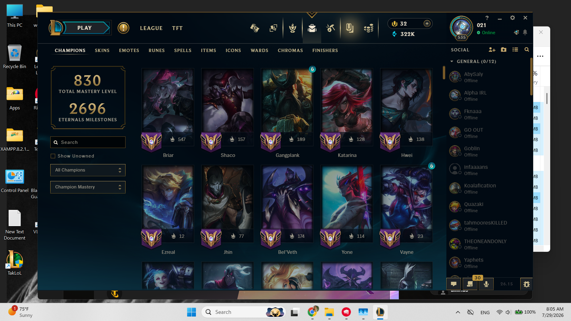 200 Champions | 147 Skins | 11 Legendary Skins