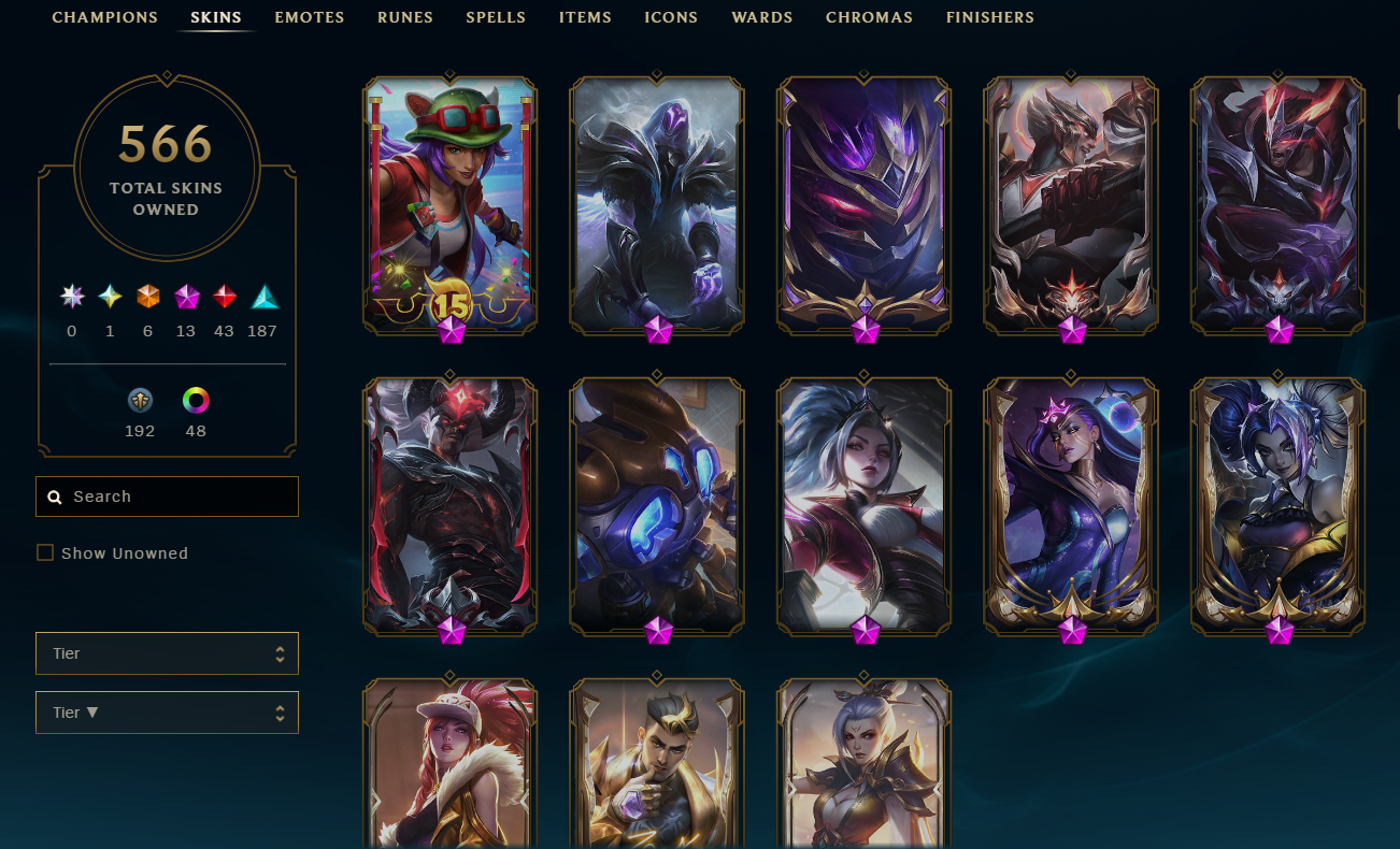 Silver Peak | 149 Champions | 566 Skins | 43 Legendary Skins | Full Email - Image 3