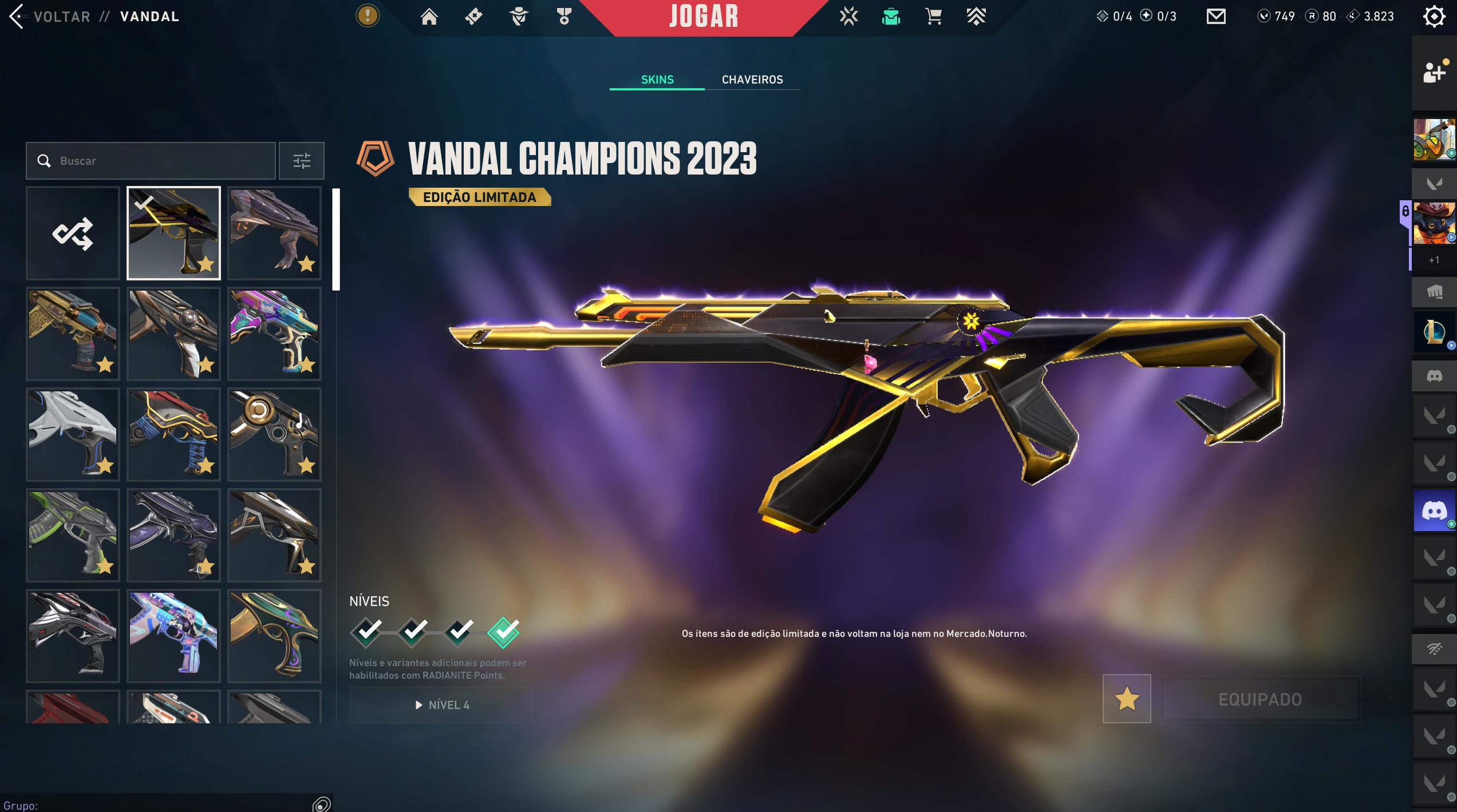 PC | Platinum Peak | Champions 2023 Kunai + Vandal | 80 Skins | Full Email