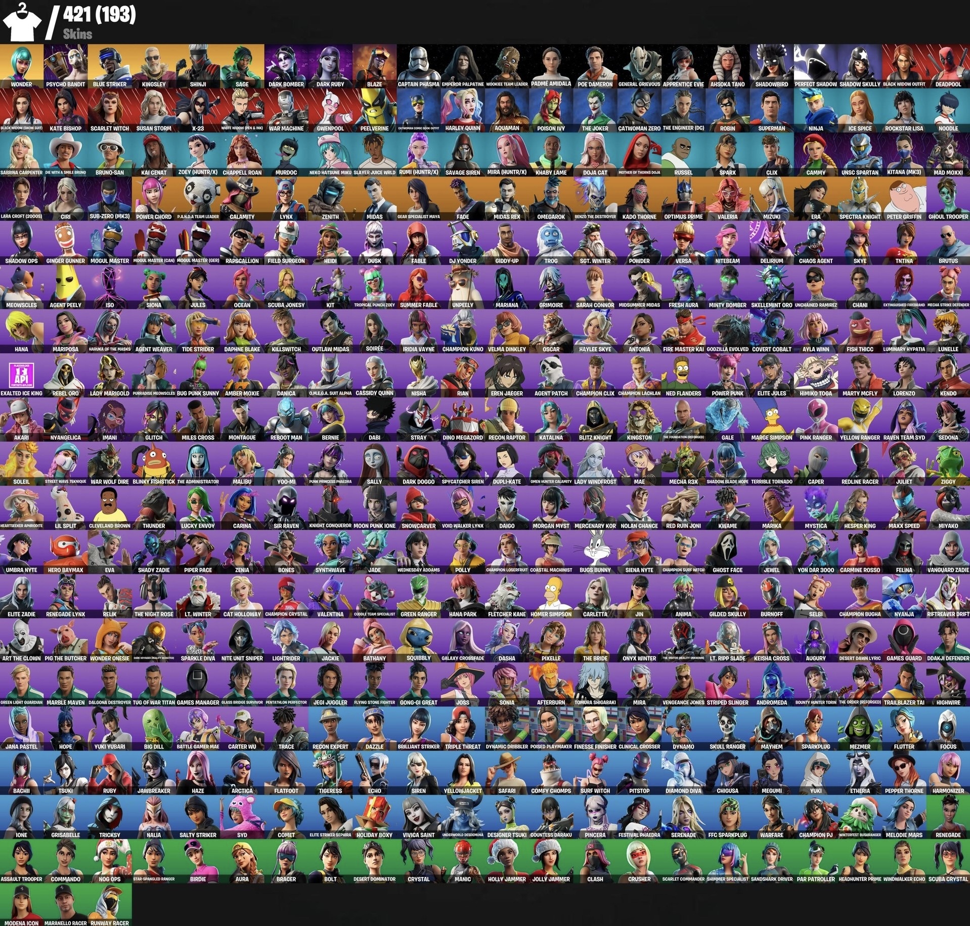 Wonder | 420 Skins | Level 5400 | Full Email