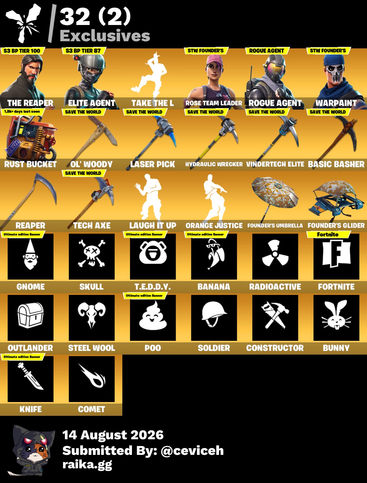 Warpaint | Rogue Agent | 106 Skins | Level 2338 | Full Email - Image 5