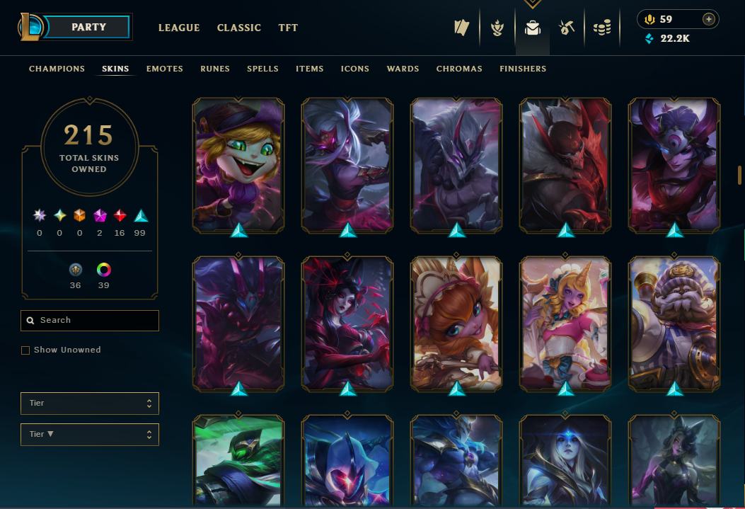 Gold Peak | 173 Champions | 215 Skins | 16 Legendary Skins - Image 3