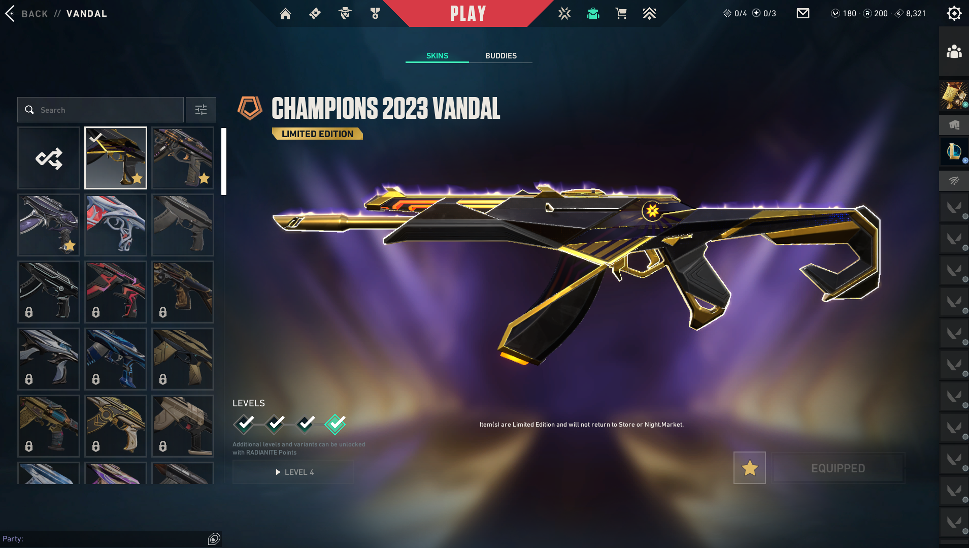 PC | Gold Peak | Champions 2023 Kunai + Vandal | 22 Skins | Full Email
