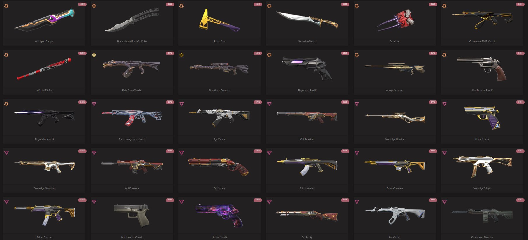 PC | Platinum Peak | Glitchpop Dagger | Champions 2023 Vandal | 90 Skins
