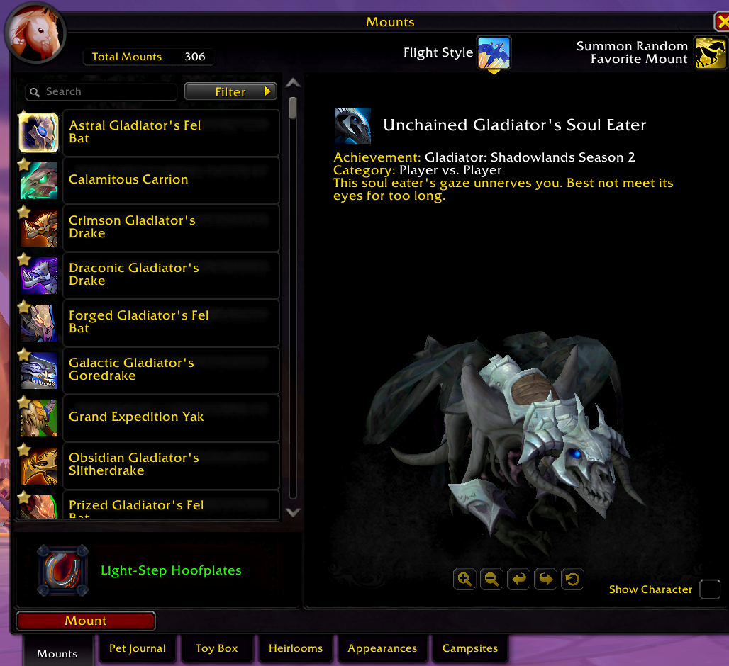 9x Gladiator Mounts | Crimson & Galactic Glad Mounts | Multiple Elite PvP Sets | Multi Level 90s  - Image 10