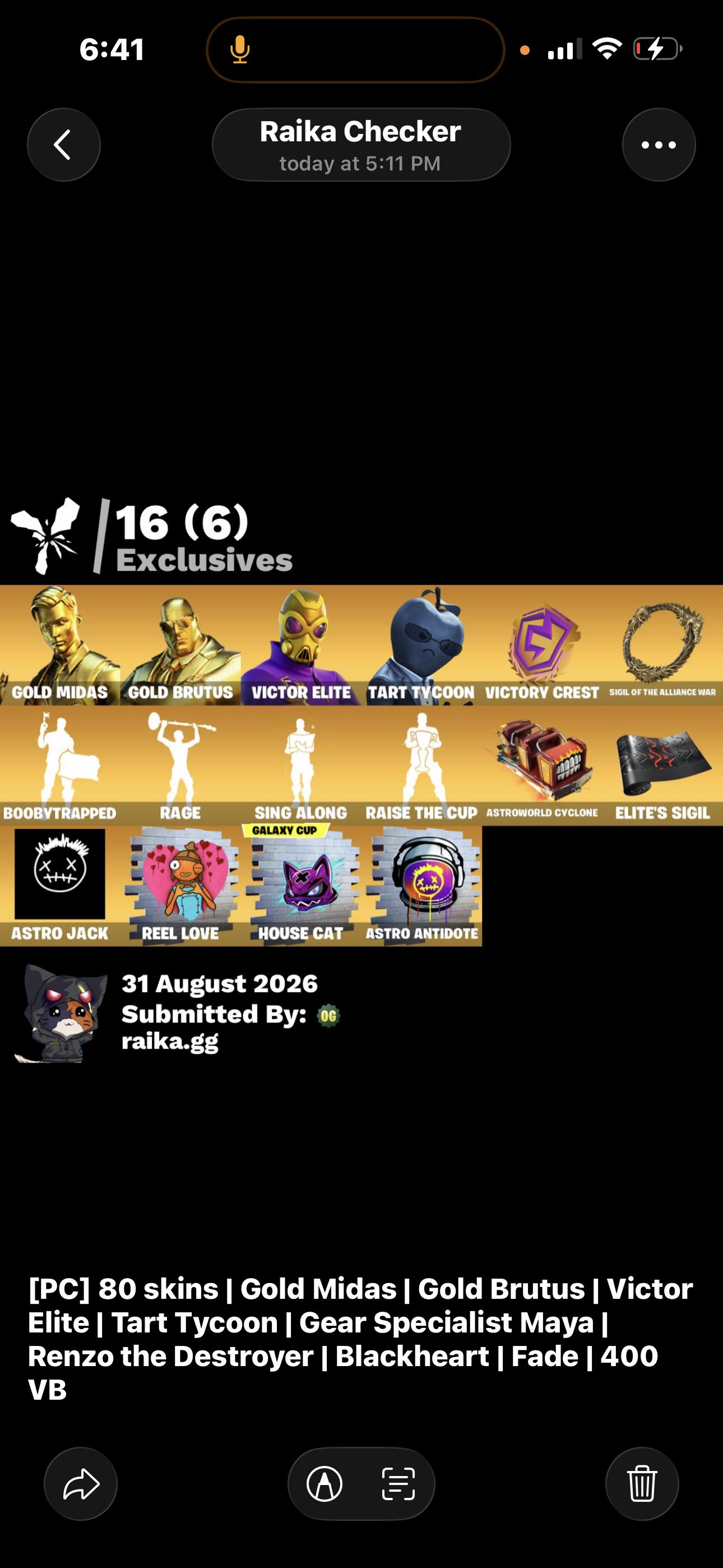 Deadpool | Tart Tycoon | 80 Skins | Season 11 | Level 2607 | Full Email - Image 7