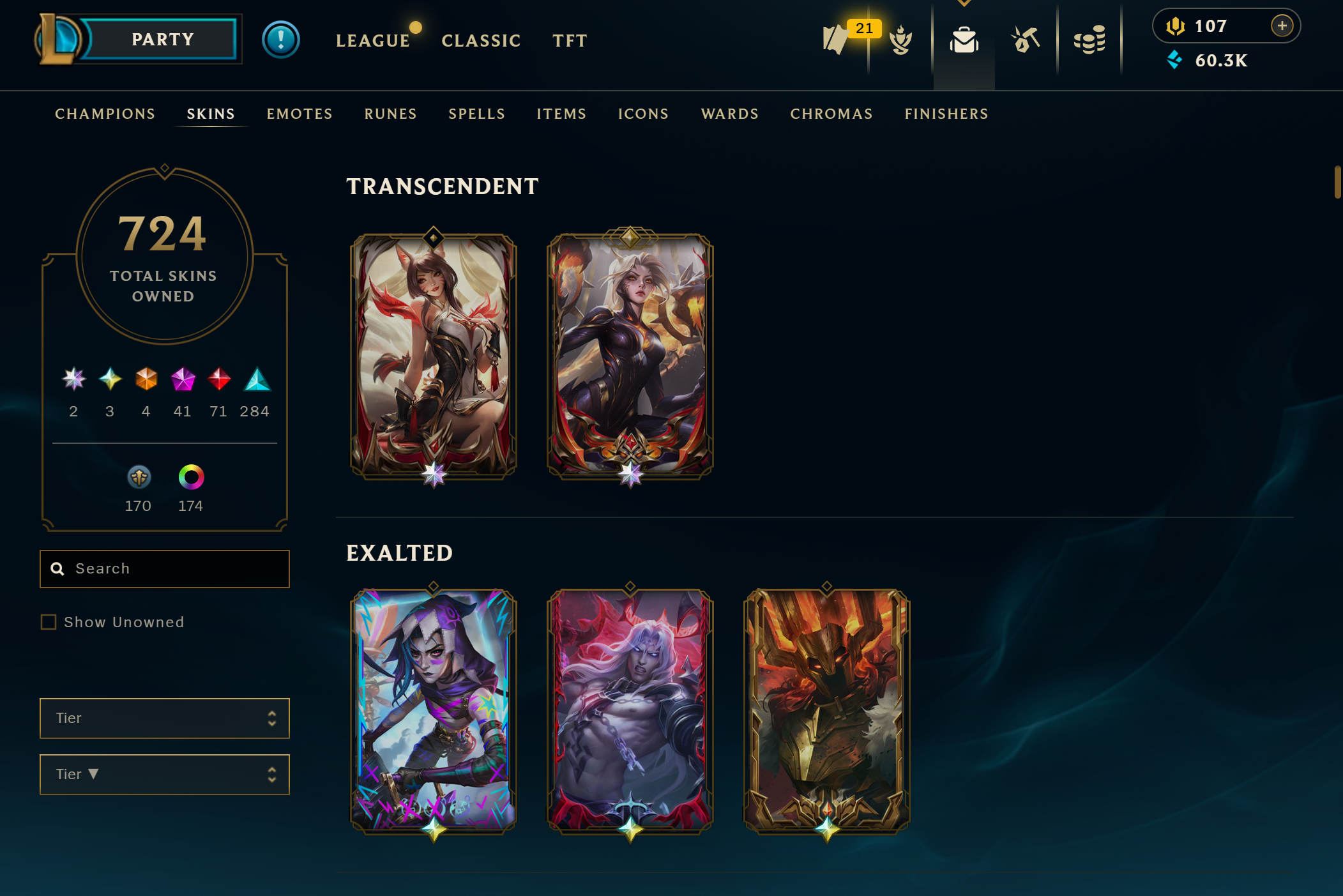 Diamond Peak | 151 Champions | 724 Skins | 71 Legendary Skins | Full Email - Image 8