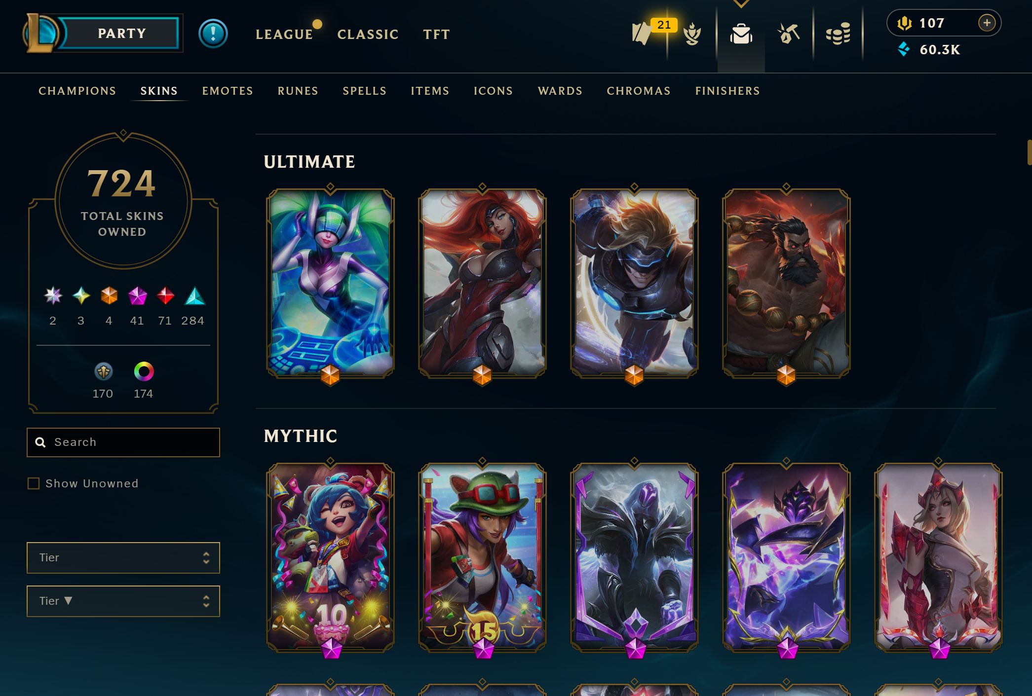 Diamond Peak | 151 Champions | 724 Skins | 71 Legendary Skins | Full Email - Image 9