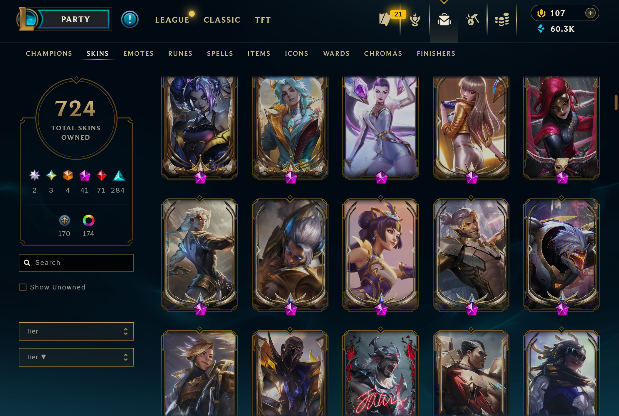 Diamond Peak | 151 Champions | 724 Skins | 71 Legendary Skins | Full Email - Image 11