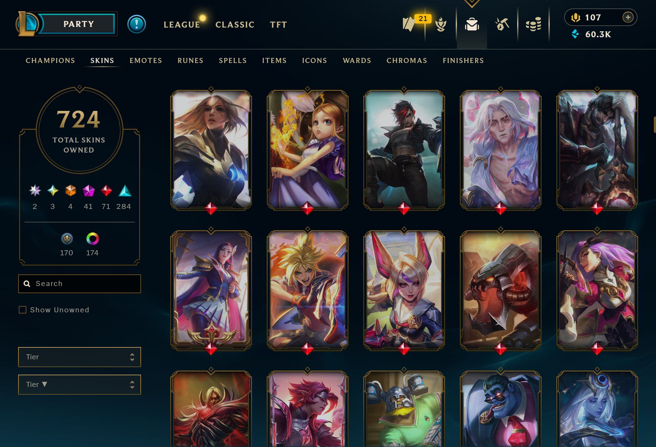 Diamond Peak | 151 Champions | 724 Skins | 71 Legendary Skins | Full Email - Image 13