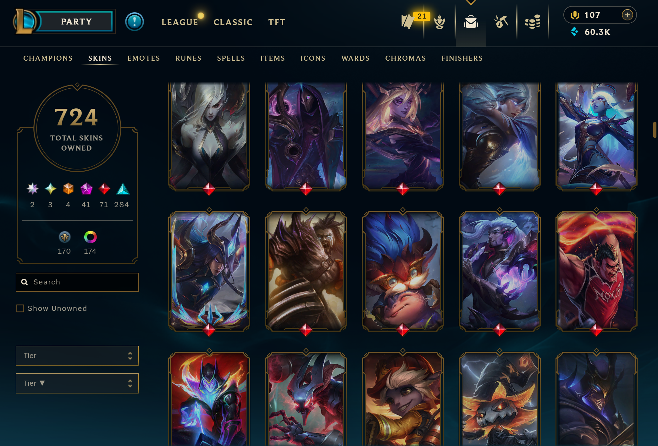 Diamond Peak | 151 Champions | 724 Skins | 71 Legendary Skins | Full Email - Image 14