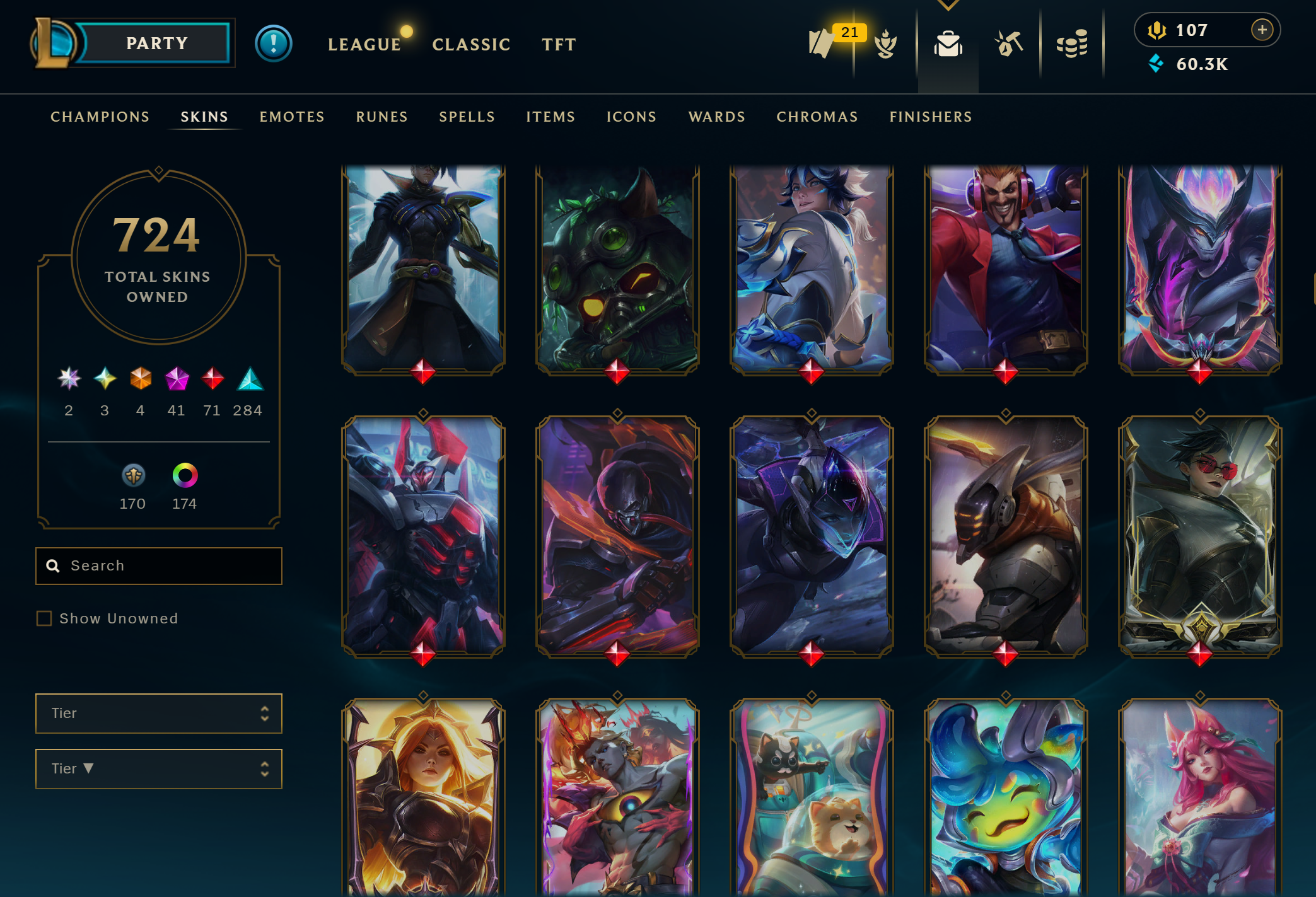 Diamond Peak | 151 Champions | 724 Skins | 71 Legendary Skins | Full Email - Image 16