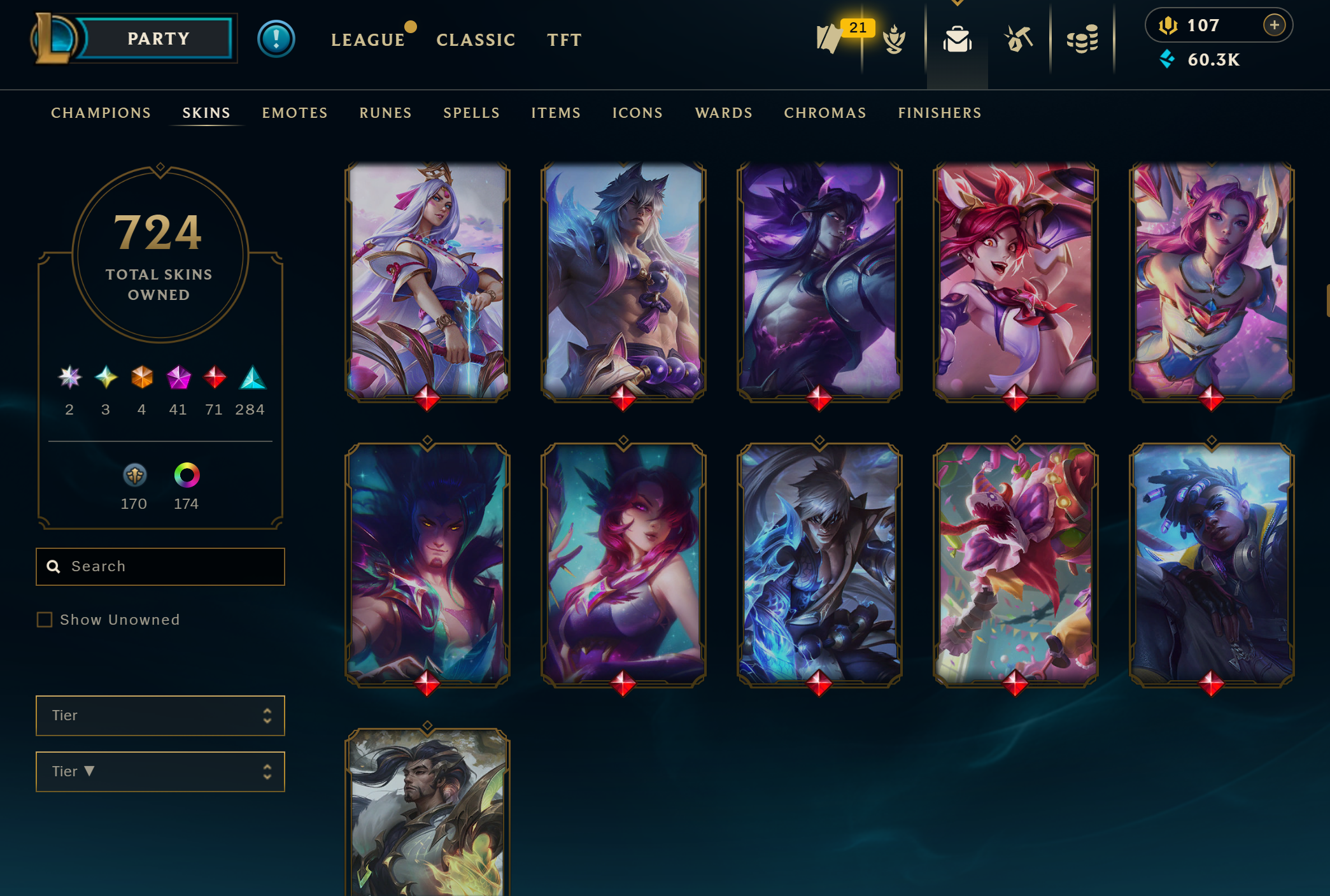 Diamond Peak | 151 Champions | 724 Skins | 71 Legendary Skins | Full Email - Image 17