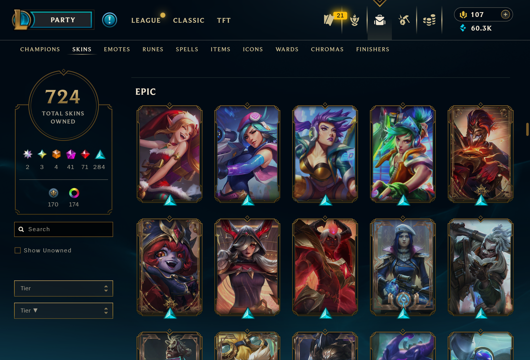 Diamond Peak | 151 Champions | 724 Skins | 71 Legendary Skins | Full Email - Image 18
