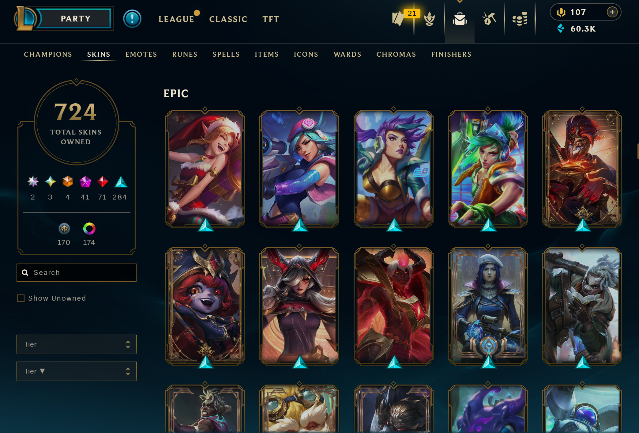 Diamond Peak | 151 Champions | 724 Skins | 71 Legendary Skins | Full Email - Image 19