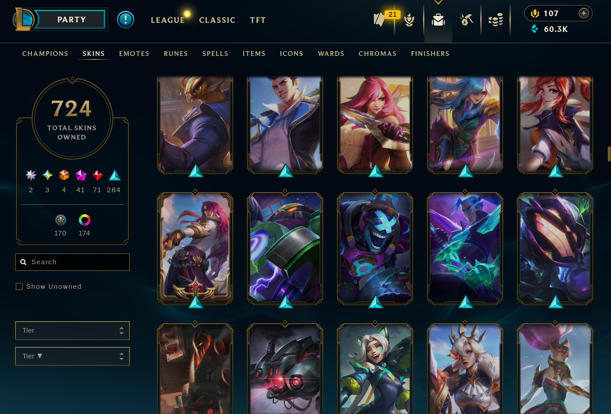 Diamond Peak | 151 Champions | 724 Skins | 71 Legendary Skins | Full Email - Image 20