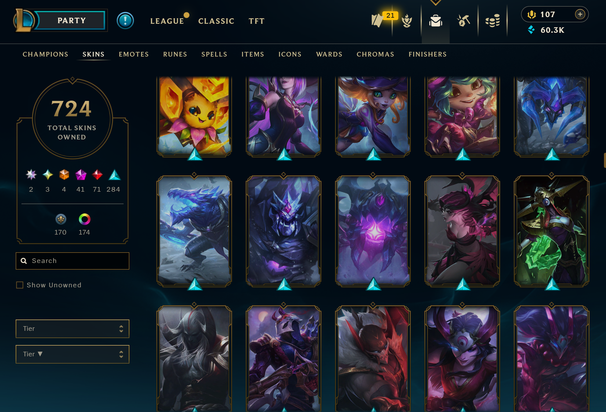 Diamond Peak | 151 Champions | 724 Skins | 71 Legendary Skins | Full Email - Image 21