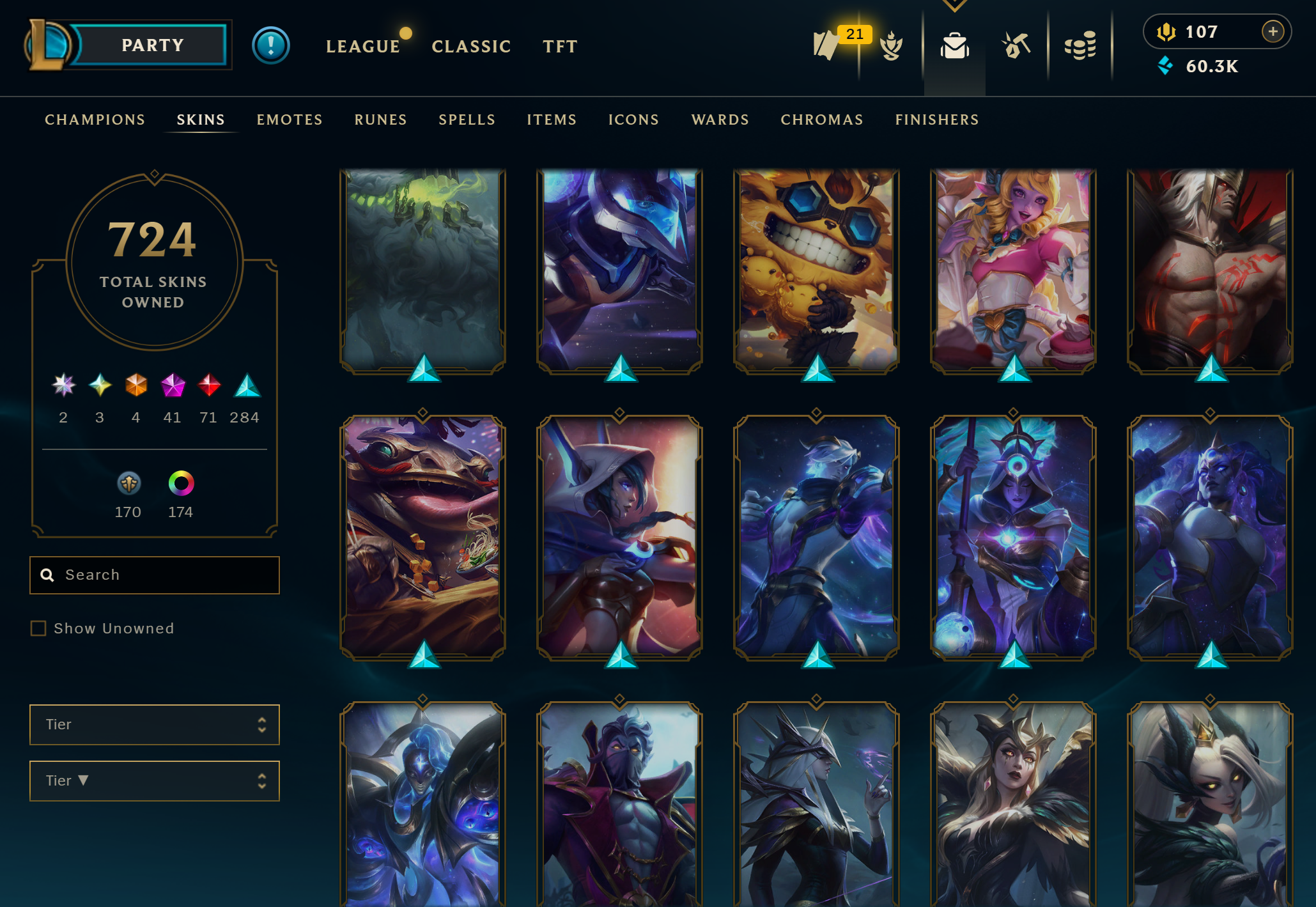 Diamond Peak | 151 Champions | 724 Skins | 71 Legendary Skins | Full Email - Image 22