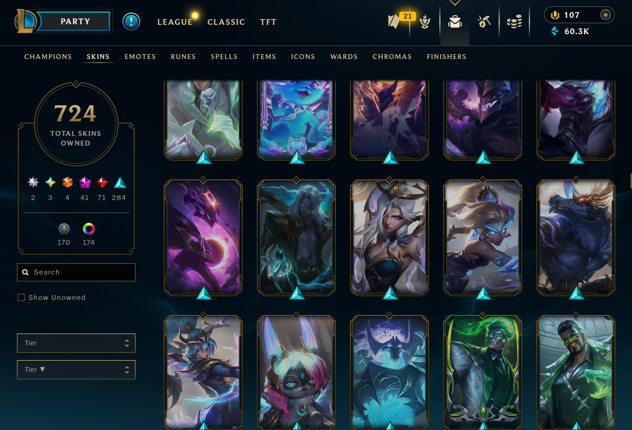 Diamond Peak | 151 Champions | 724 Skins | 71 Legendary Skins | Full Email - Image 23