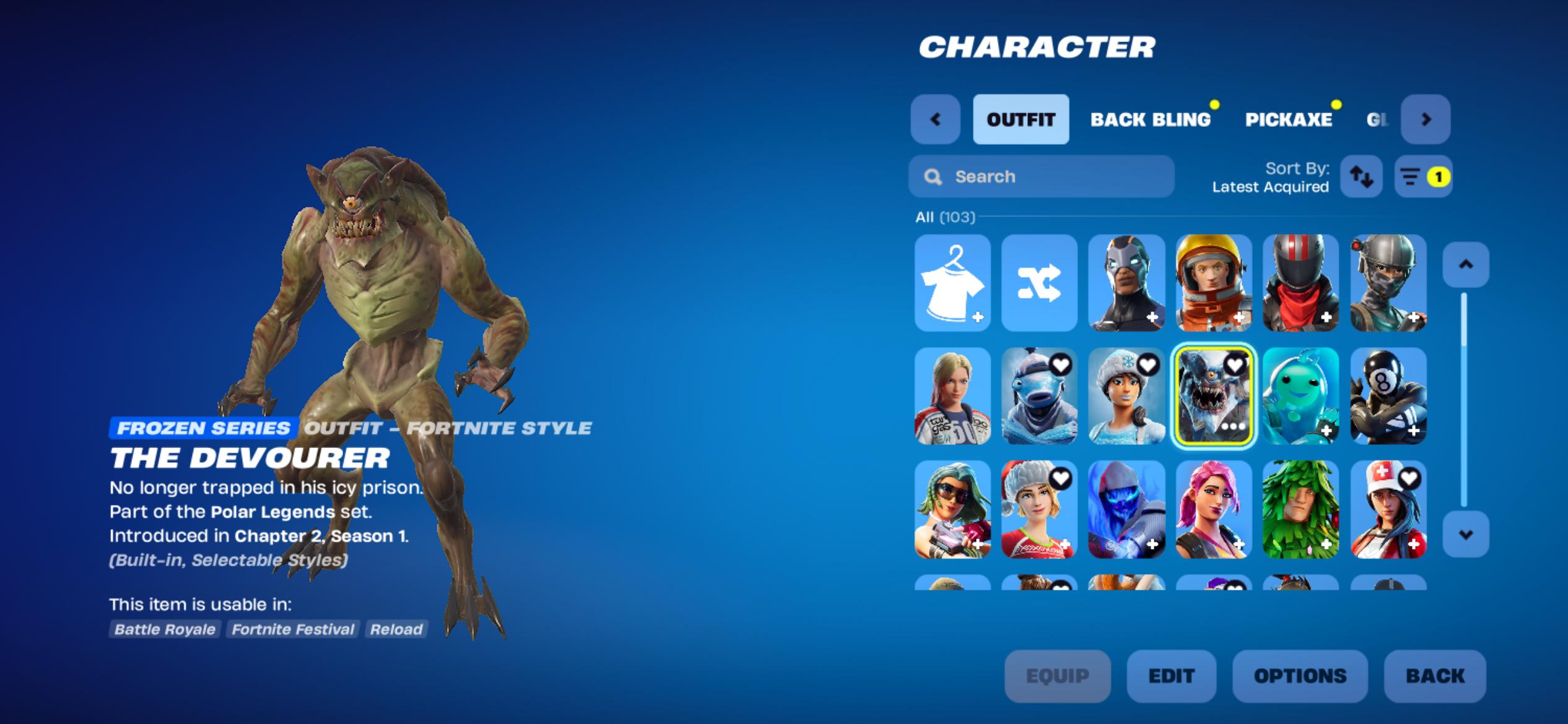 Omega | Reaper | Carbide | 103 Skins | Season 3 | Level 898