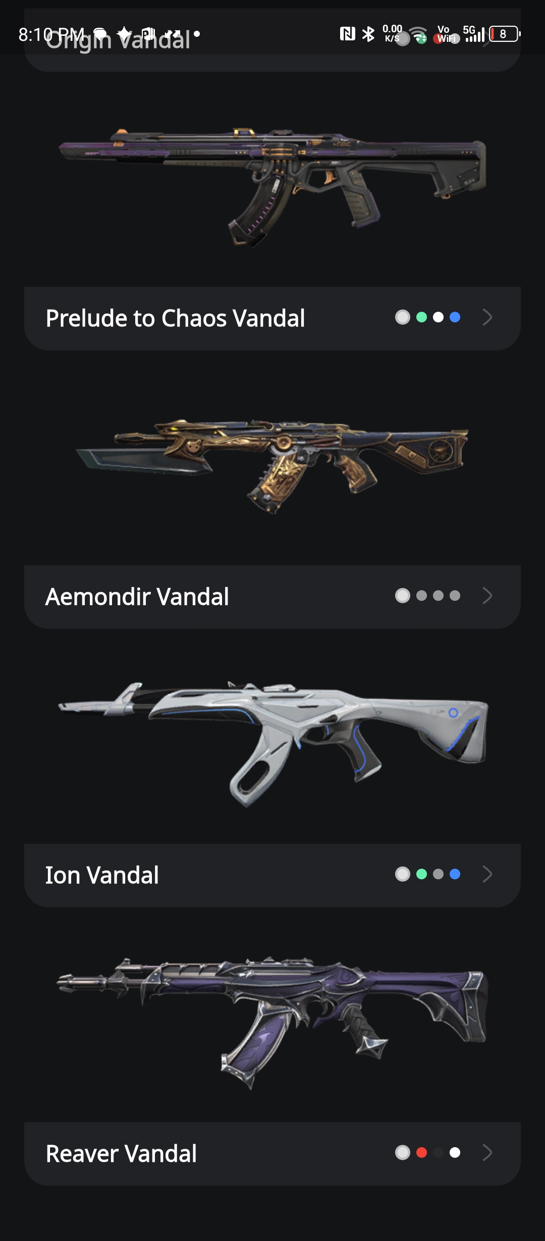 PC | Platinum Peak | Reaver Vandal | 8 Skins