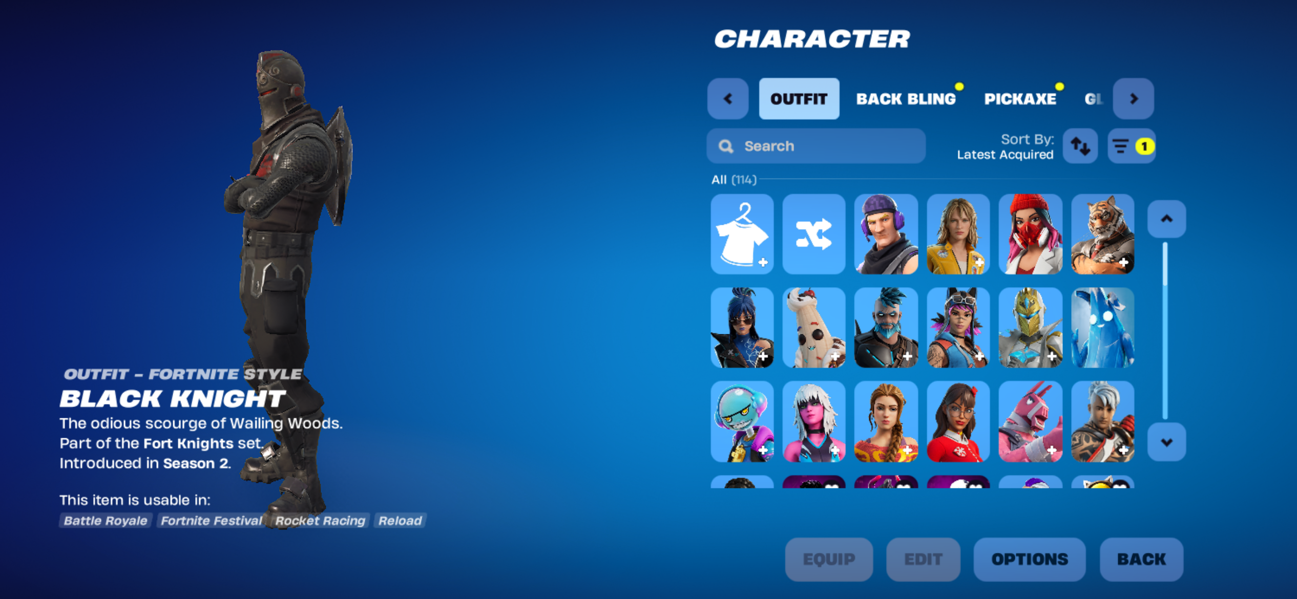 Black Knight | 112 Skins | Season 2 | Level 1179