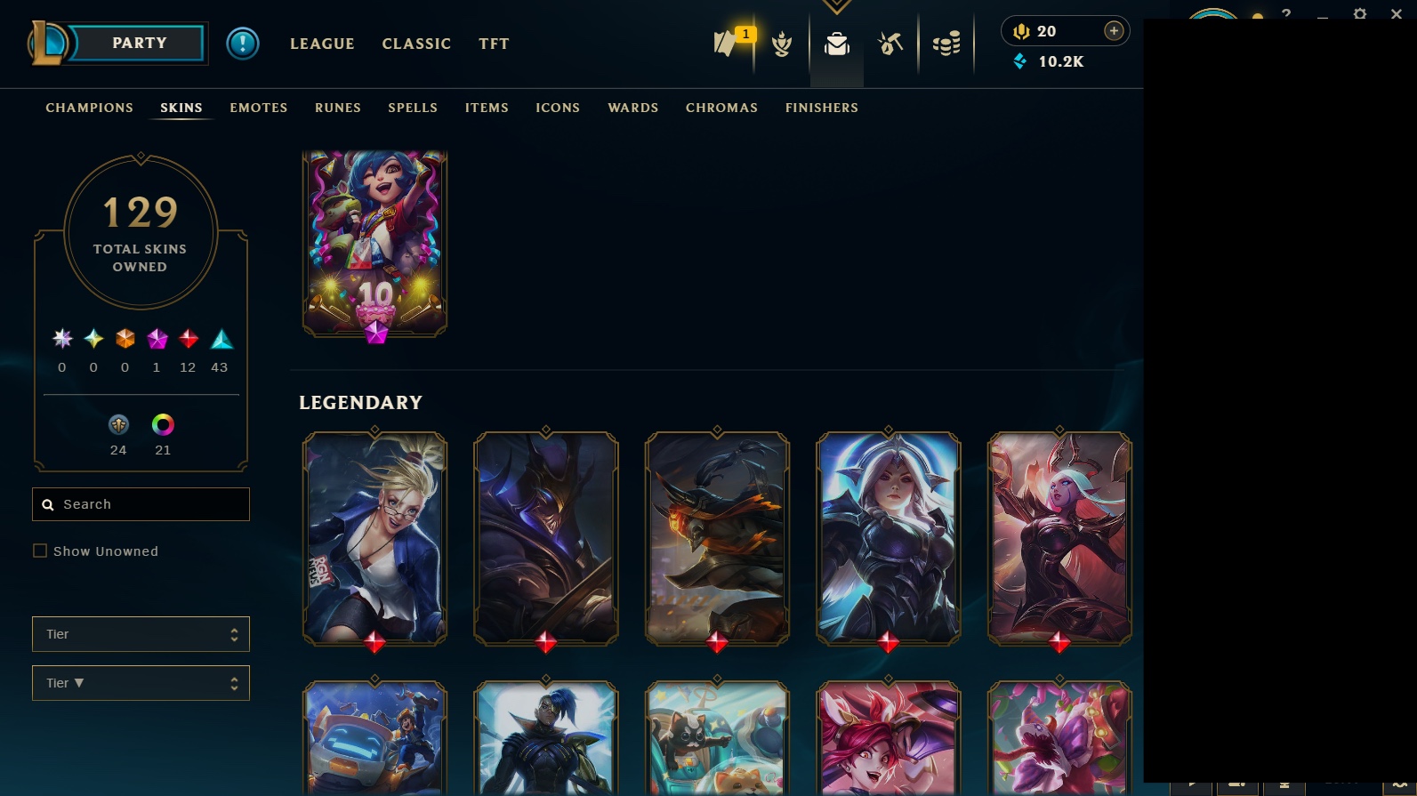 Platinum Peak | 173 Champions | 129 Skins | 12 Legendary Skins | Full Email - Image 3