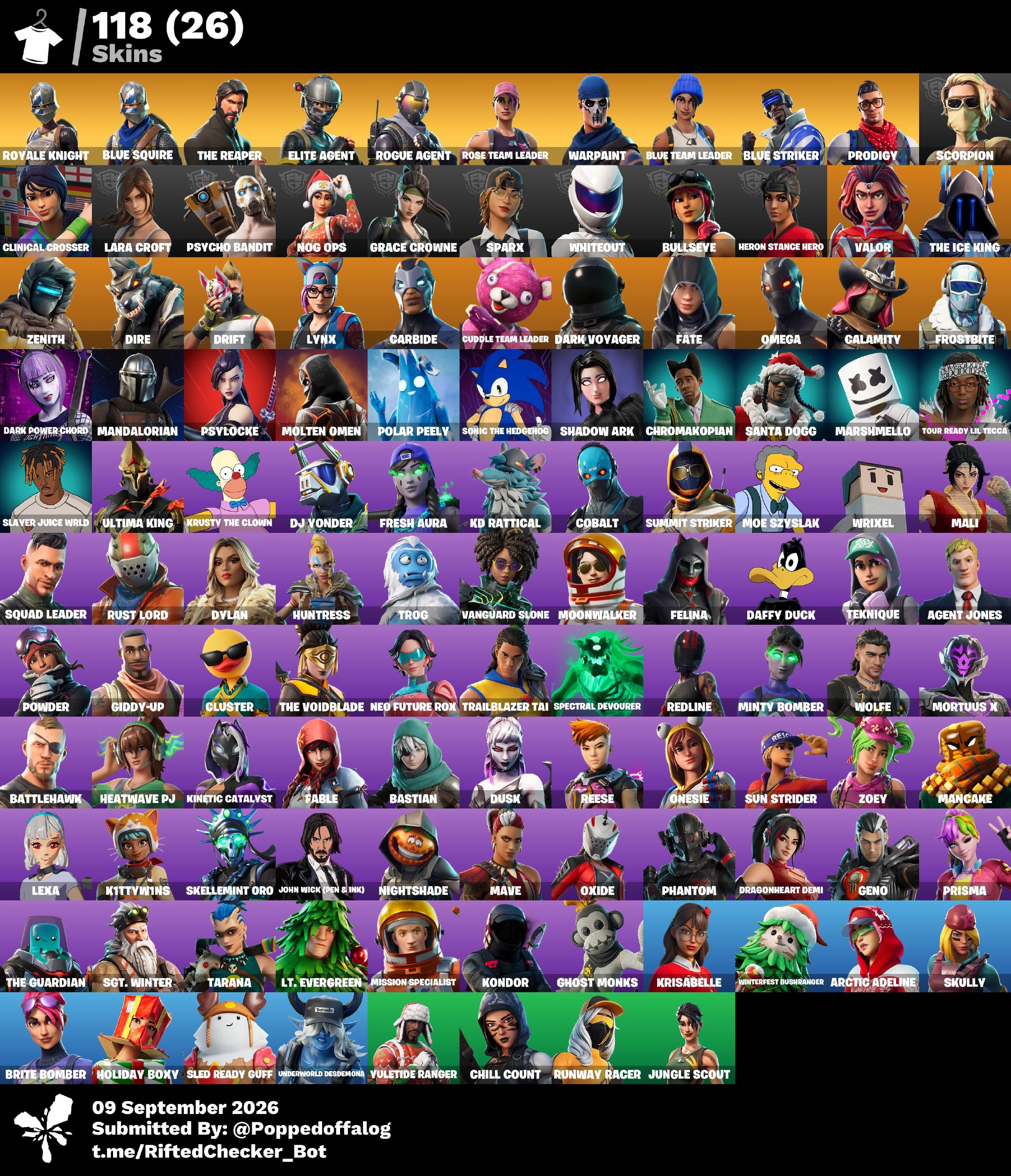 118 Skins | OG STW | Royale Knight | Blue Squire | The Reaper | Elite Agent | Rogue Agent | Rose Team Leader | Warpaint | Blue Team Leader | Blue Striker | Prodigy | 50VB | - Image 7