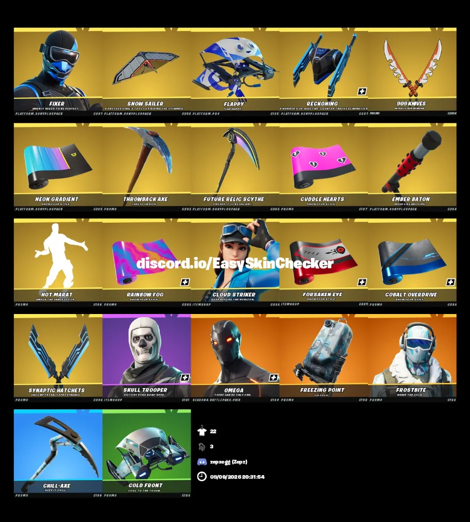 Frostbite | Omega | 216 Skins | Chapter 1 Season 4 | Level 1564 | Full Email - Image 7
