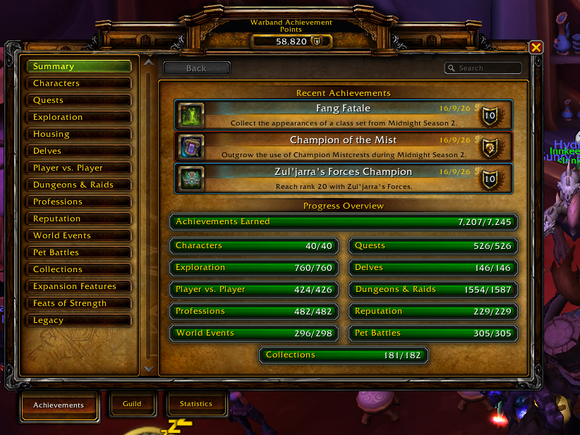 Legendary Collection | 58.8k Achieves | 1351 Mounts | 1103 Top | 45k Unique Transmogs - Image 25