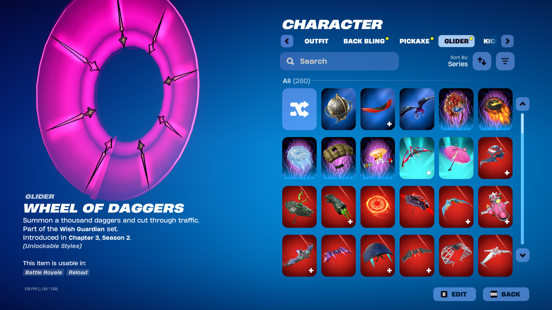 Wheel of Daggers | 282 Skins | Season 1 | Level 4357 - Image 3