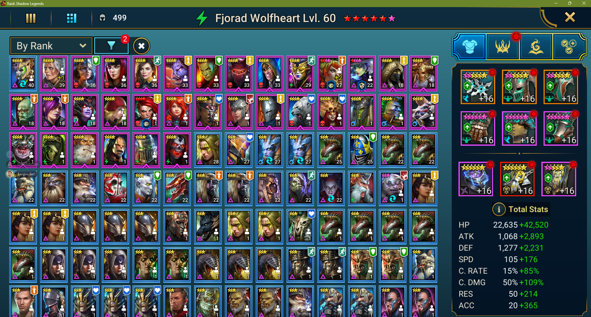 Level 94 | 8 Mythics | Under 8M Power | 93 Legendary Champions - Image 3