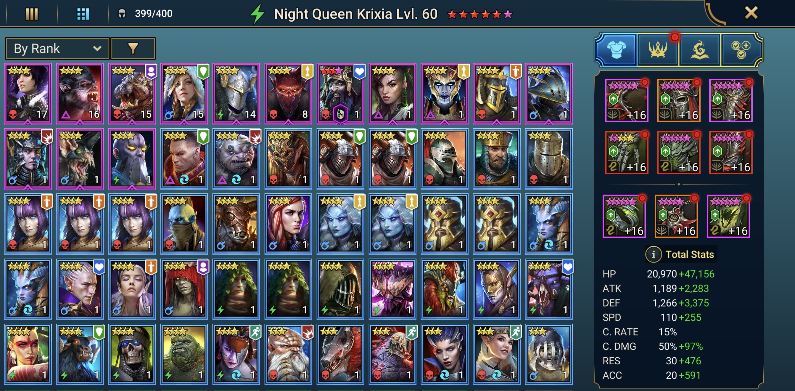 Level 100 | 41M Power | Best PvP Heros | Wixwell | 7 Mythics | 163 Legendary Champions - Image 3