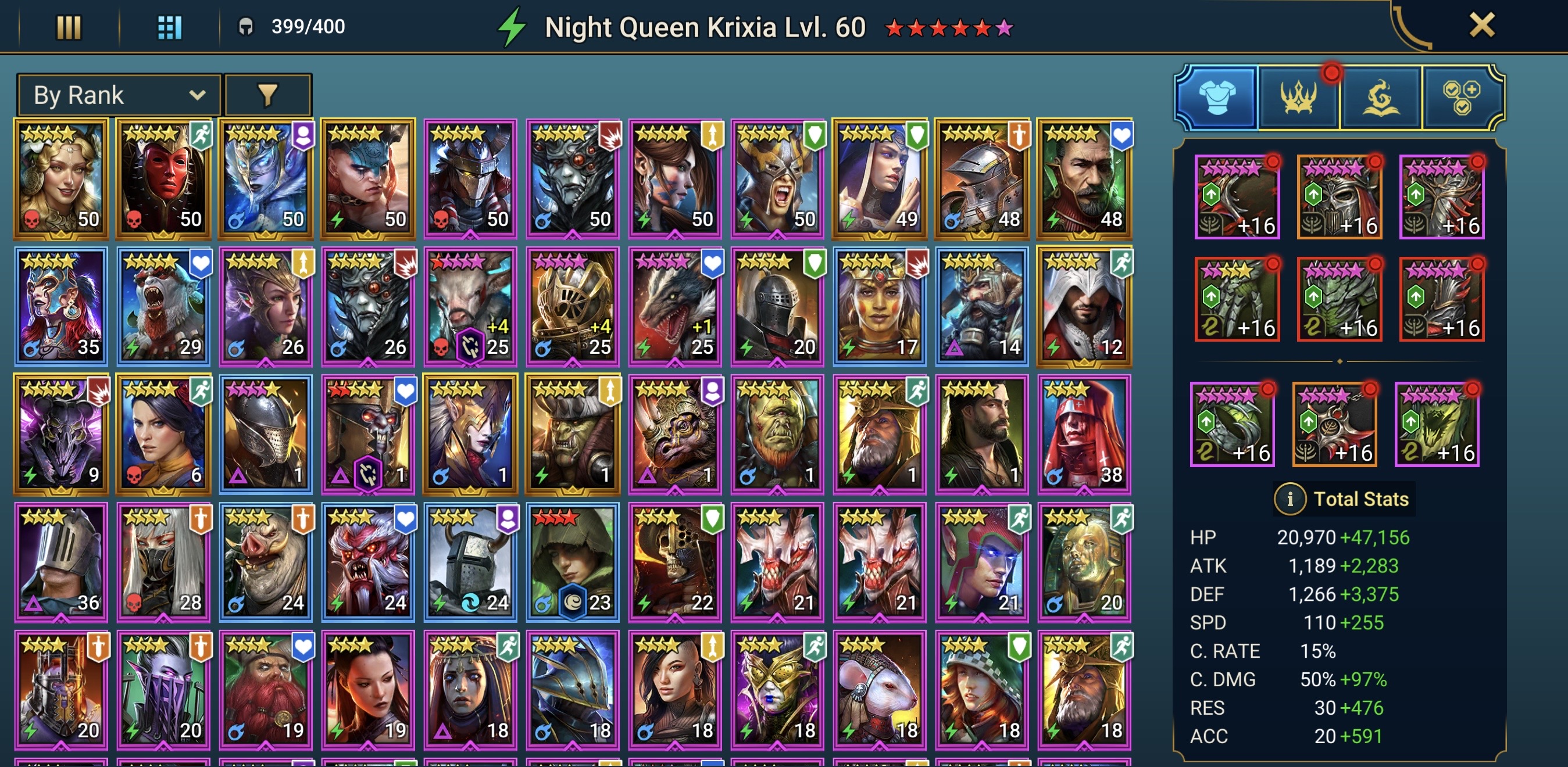 Level 100 | 41M Power | Best PvP Heros | Wixwell | 7 Mythics | 163 Legendary Champions - Image 4