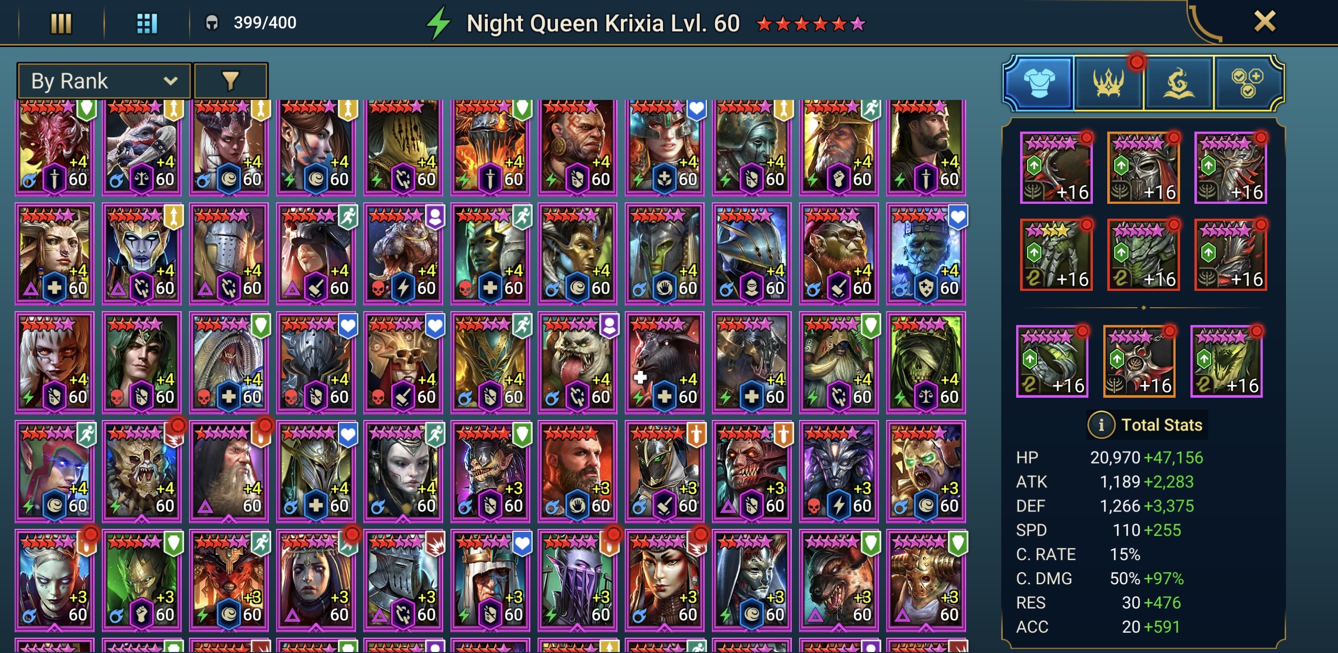 Level 100 | 41M Power | Best PvP Heros | Wixwell | 7 Mythics | 163 Legendary Champions - Image 5