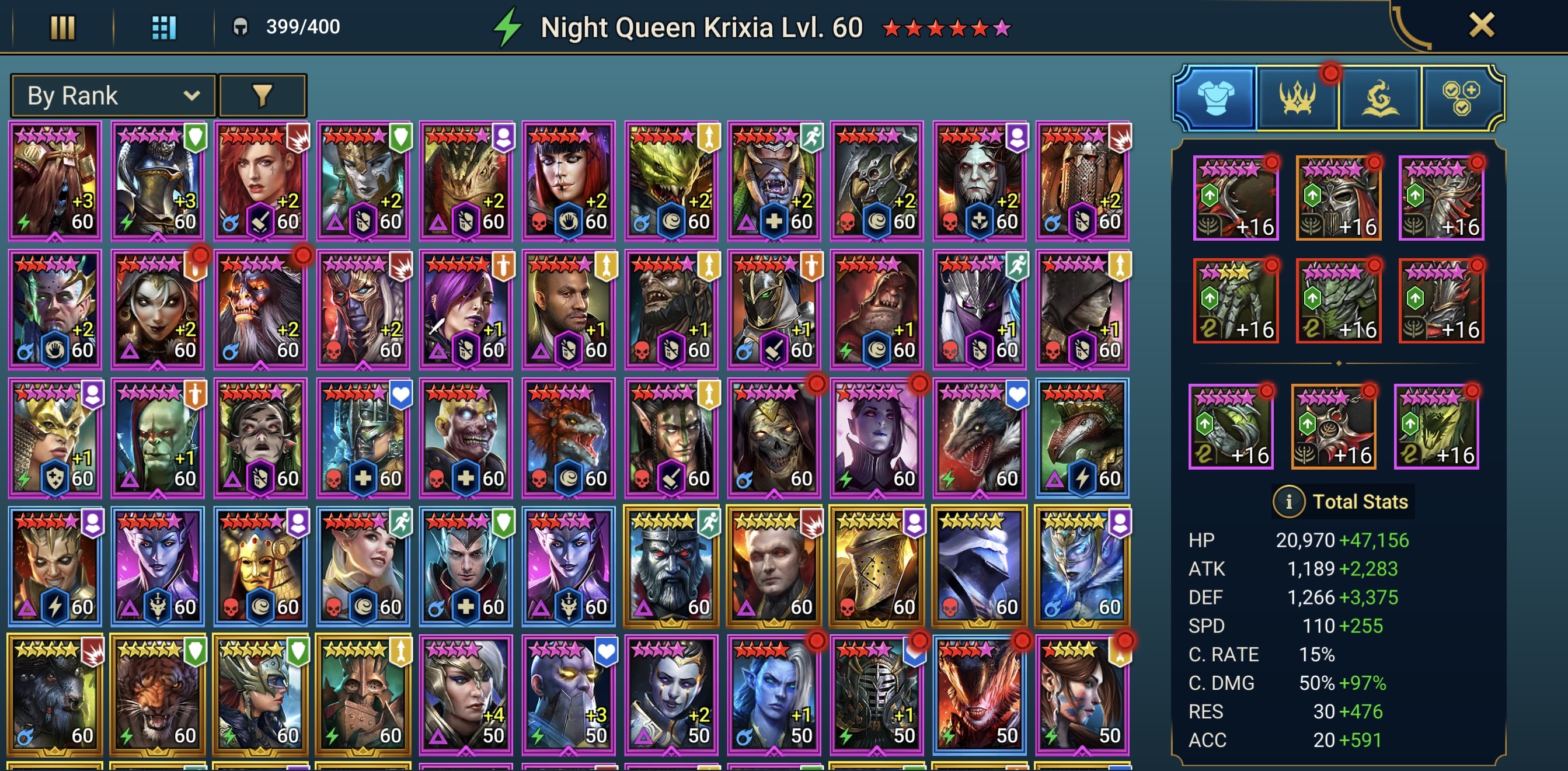 Level 100 | 41M Power | Best PvP Heros | Wixwell | 7 Mythics | 163 Legendary Champions - Image 6