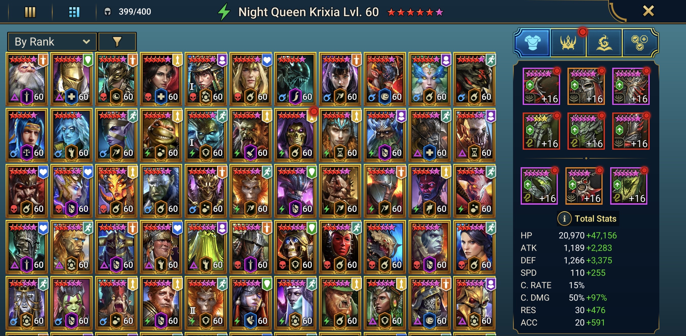 Level 100 | 41M Power | Best PvP Heros | Wixwell | 7 Mythics | 163 Legendary Champions - Image 7