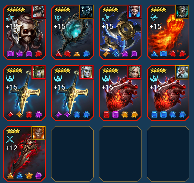 Level 100 | 9 Mythic Relics | Tibias, Lens, Stars, Covetus, Hiltx2, Heartx2, Deathdealer | 17 Mythical, 345 Legendary Champions - Image 5