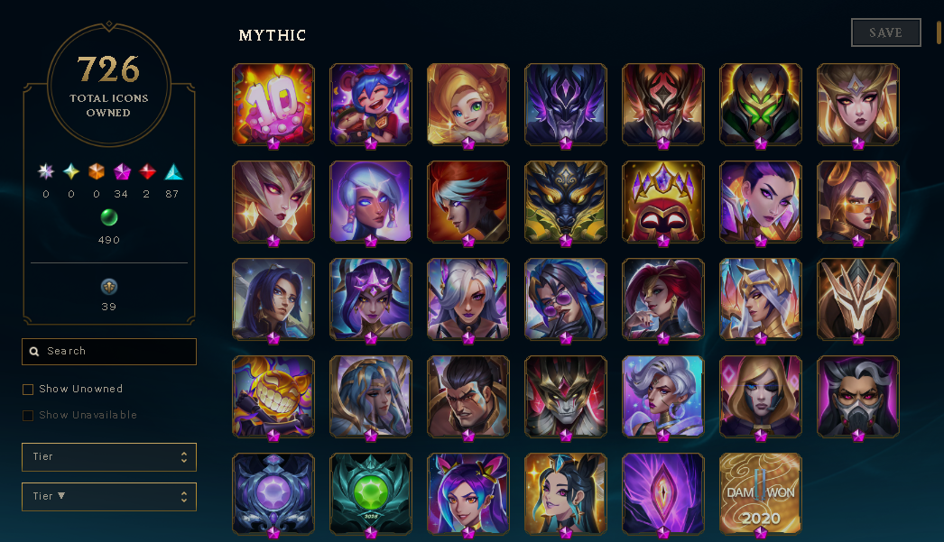 Diamond Peak | Riot Graves | Riot Blitzcrank | 170 Champions | 903 Skins - Image 4