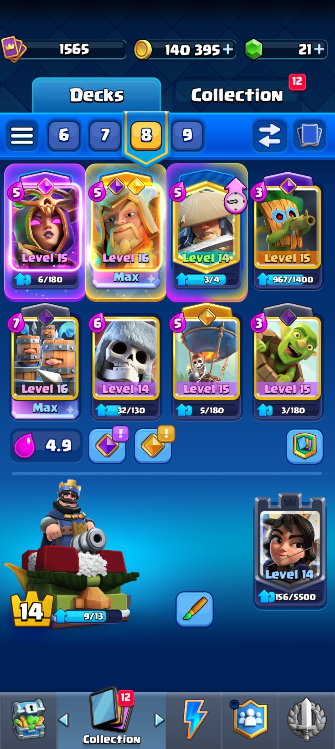 KT 14 | 11400 Trophies | 2 Level 16 Cards | 11 Evolutions | 71 Gems - Image 9