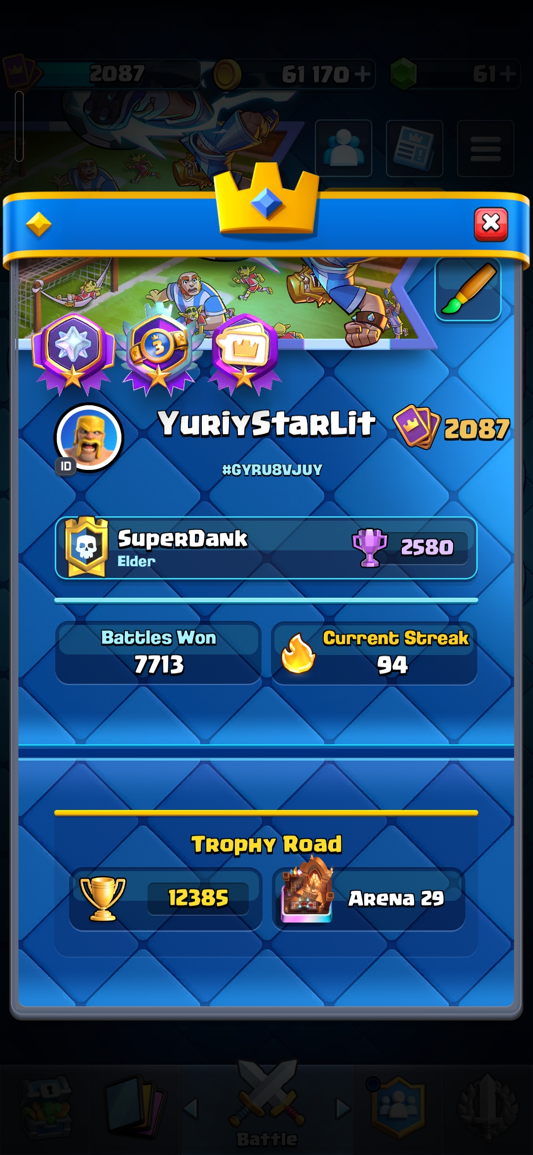 KT 16 | 91 Level 16 Cards | 11 Evolutions | 12760 Trophies - Image 8