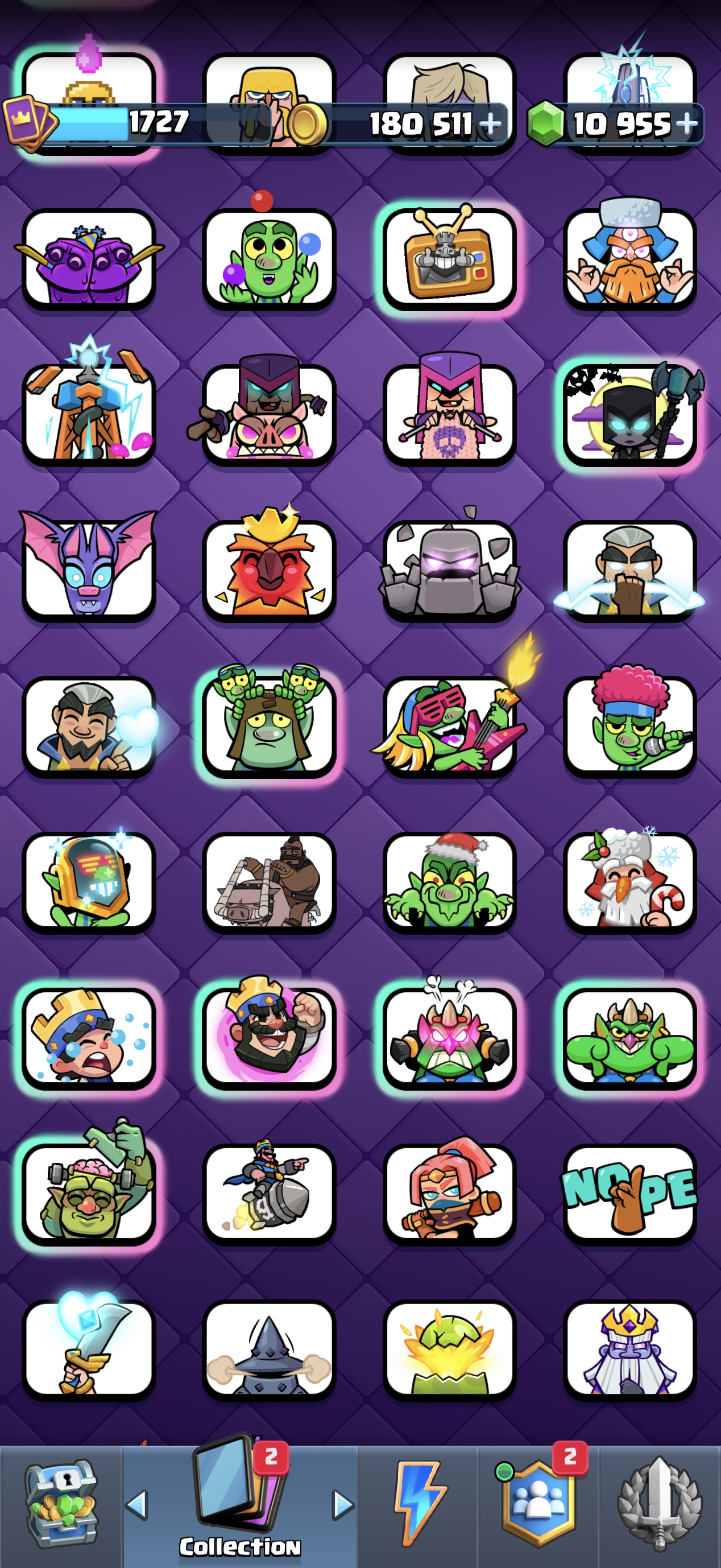 King Tower 16 | 22 Level 16 Cards | 21 Evolutions | 123/123 Unlocked | 6107 Wins  - Image 4