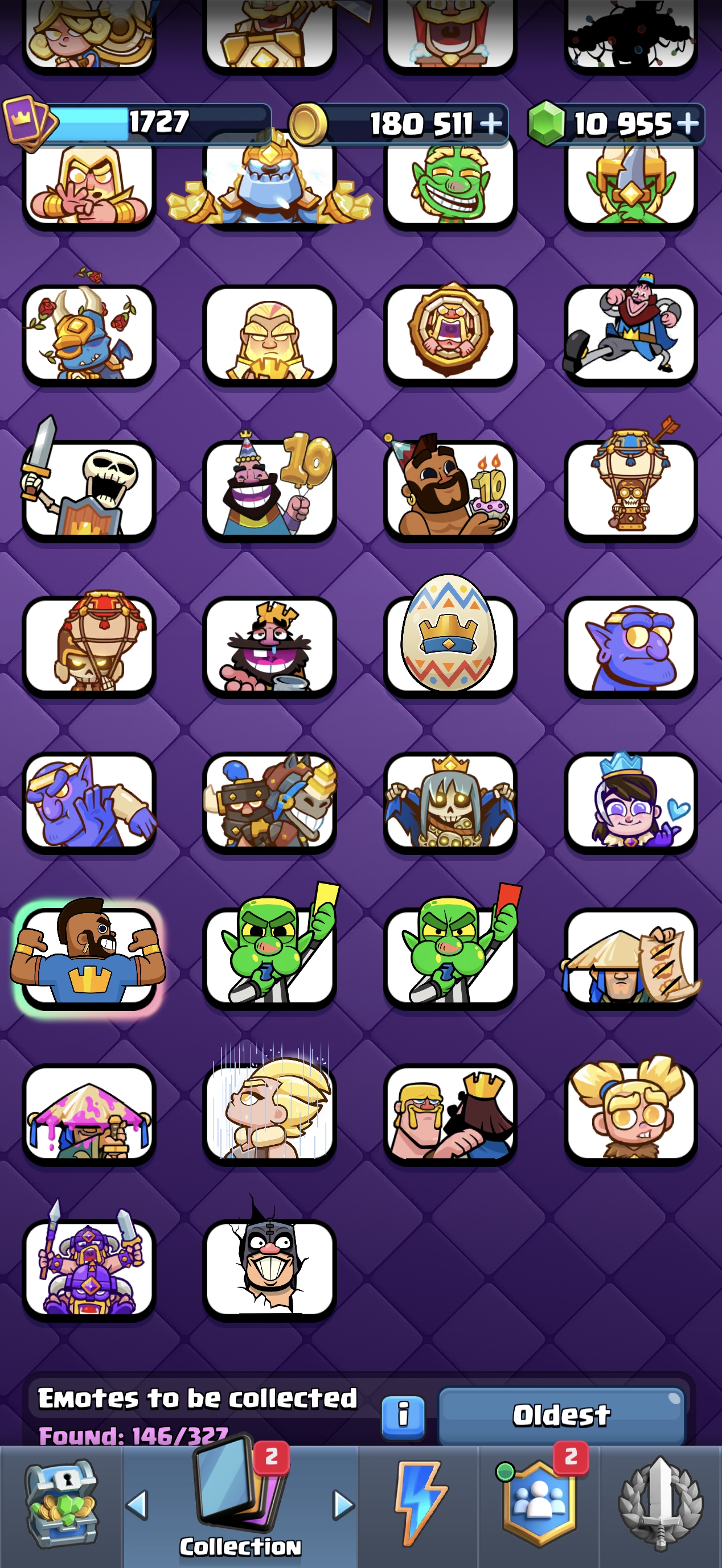 King Tower 16 | 22 Level 16 Cards | 21 Evolutions | 123/123 Unlocked | 6107 Wins  - Image 5