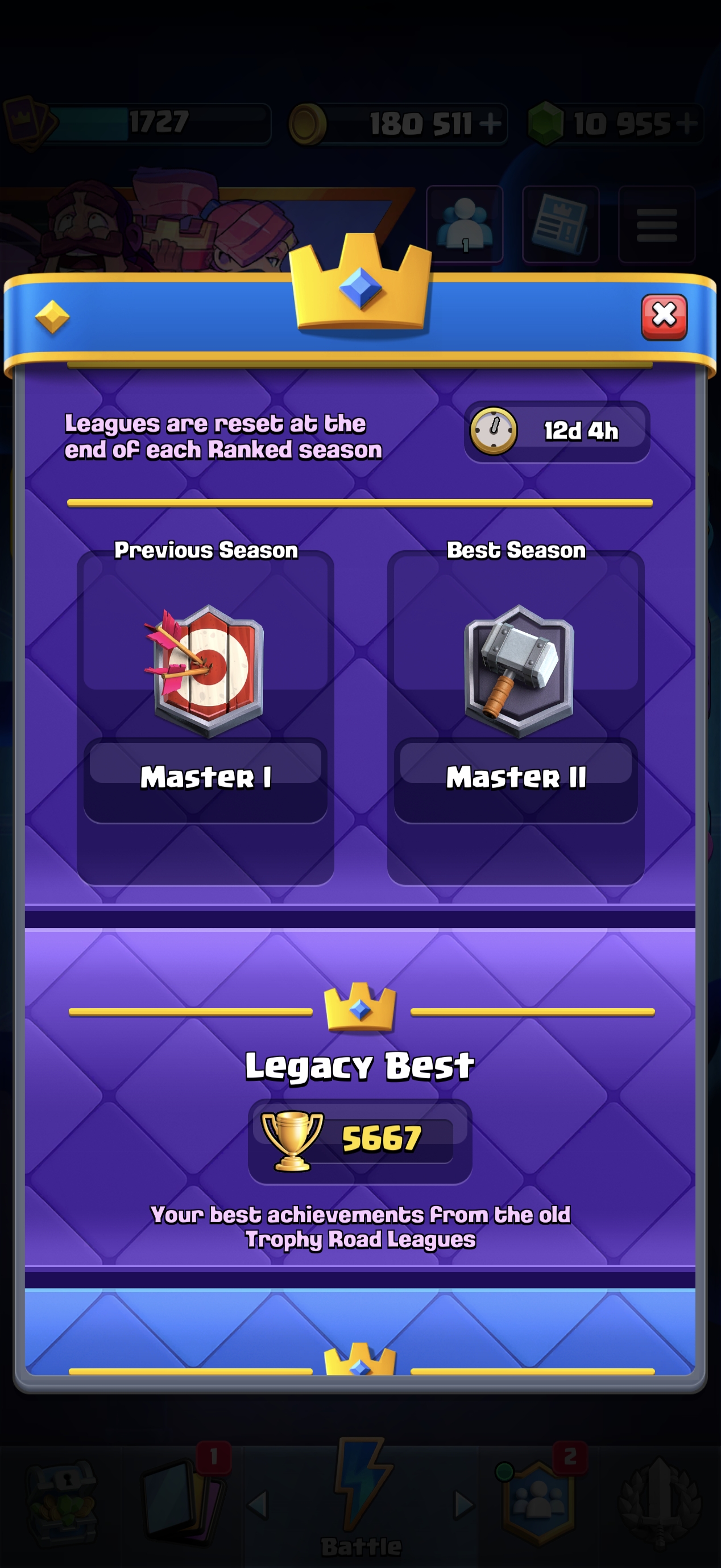 King Tower 16 | 22 Level 16 Cards | 21 Evolutions | 123/123 Unlocked | 6107 Wins  - Image 9