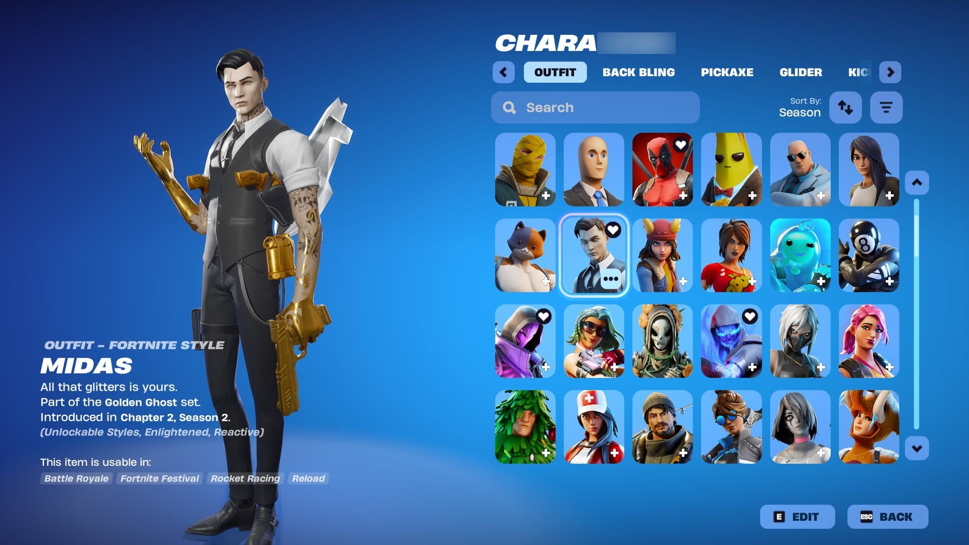 Purple Skull Trooper (All) | Black Knight | Galaxy | Royale Bomber | 177 Skins | Season 2 | Level 1329 | Full Email - Image 7