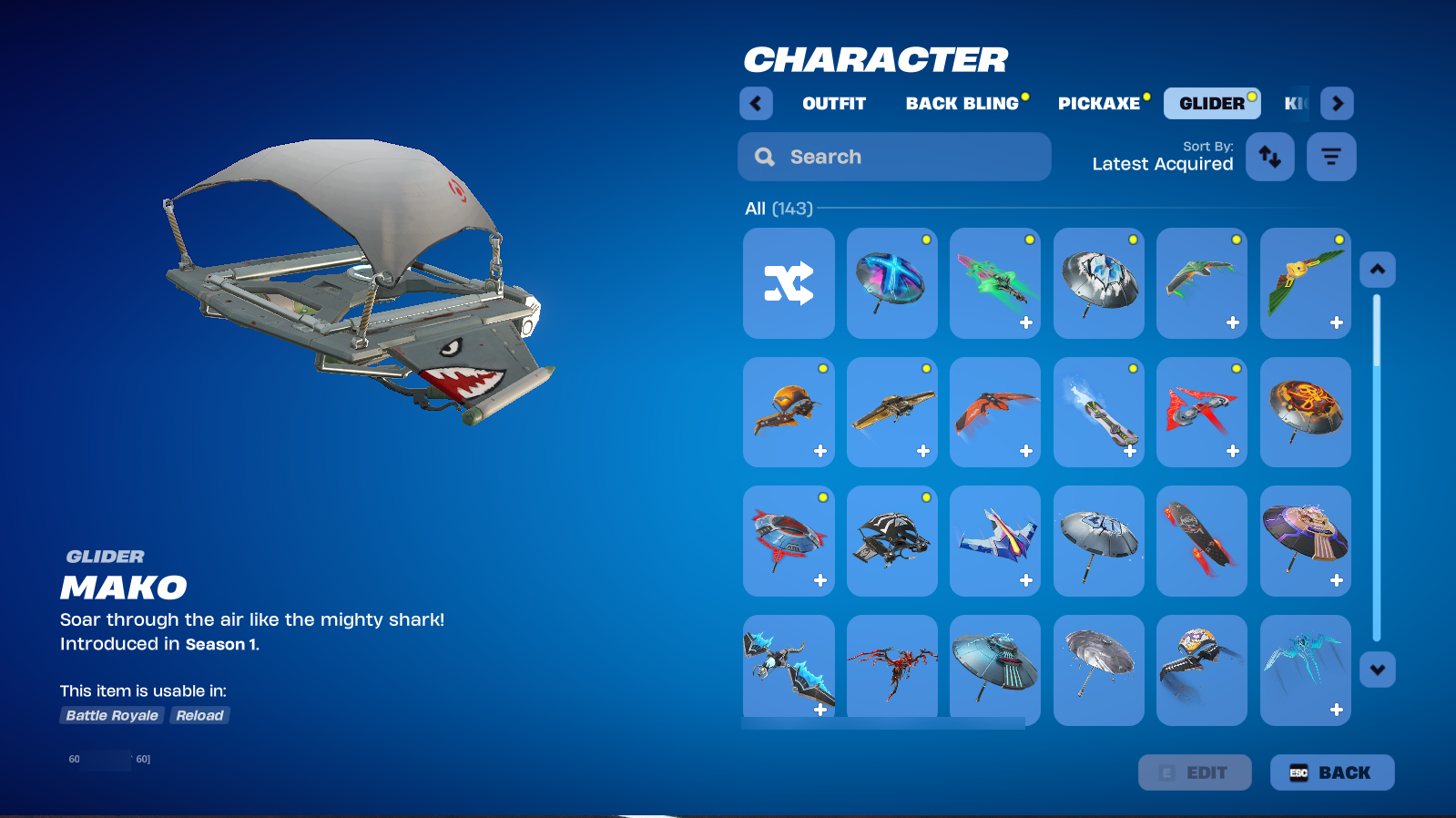 Black Knight | Founder's Glider | Candy Axe | 239 Skins | Season 1 | Level 2209 | Full Email - Image 4