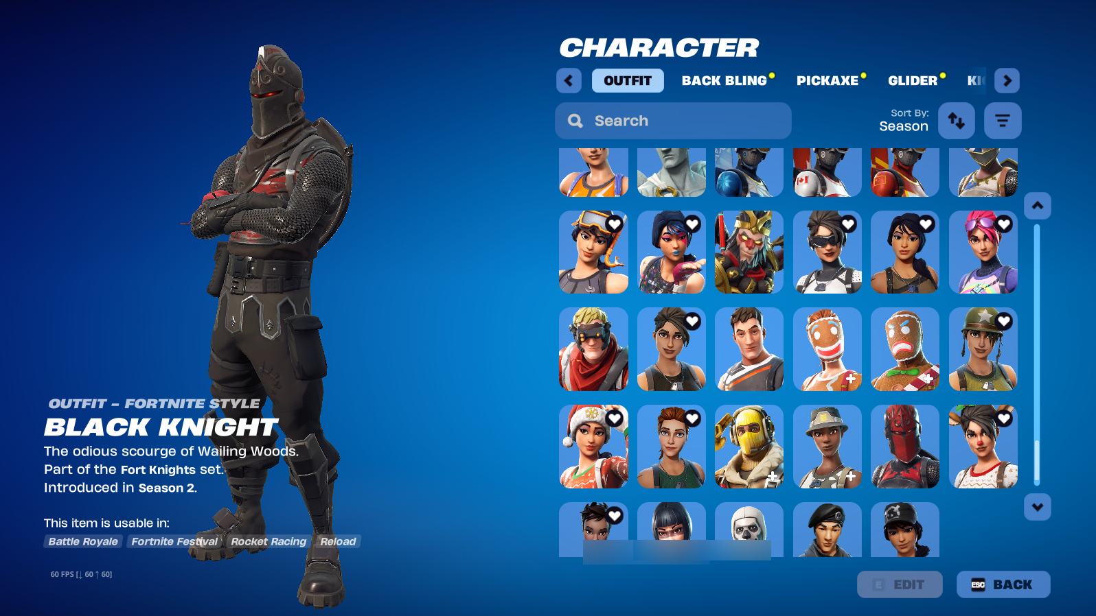 Black Knight | Founder's Glider | Candy Axe | 239 Skins | Season 1 | Level 2209 | Full Email - Image 9