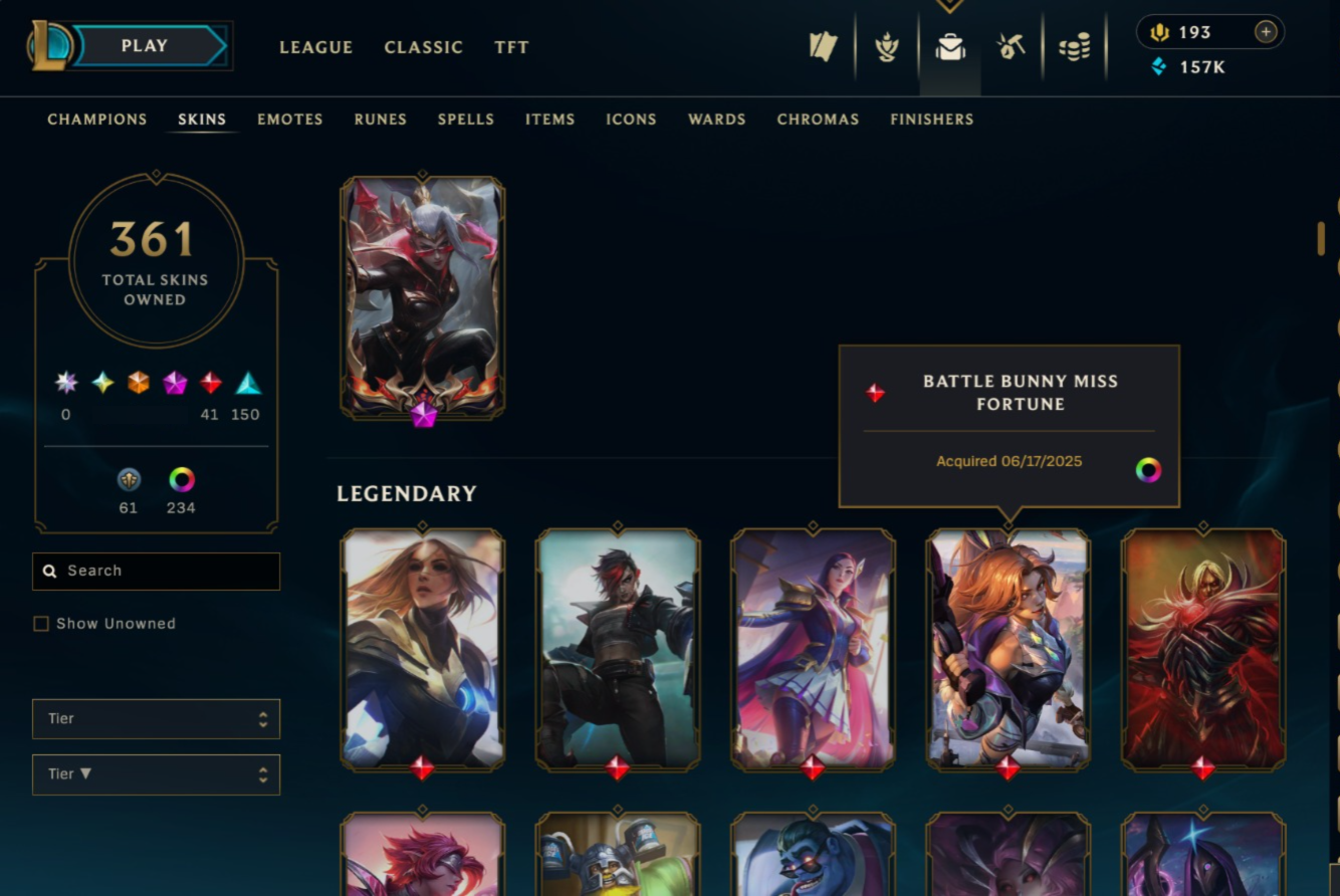 Emerald Peak | 170 Champions | 361 Skins | 41 Legendary Skins | Full Email - Image 3
