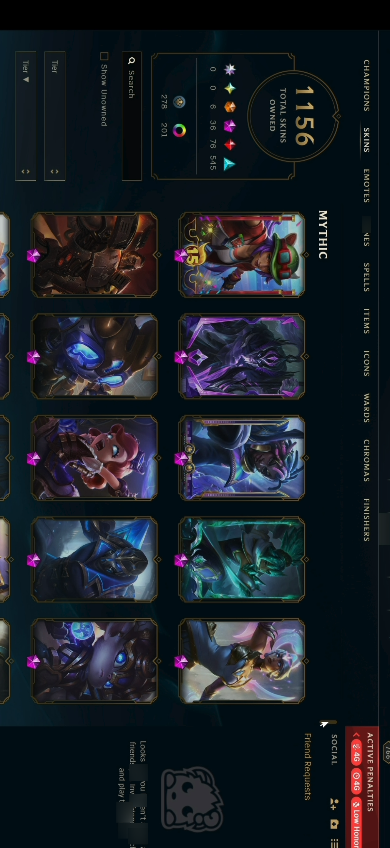Bronze Peak | 172 Champions | 1156 Skins | 73 Legendary Skins - Image 3