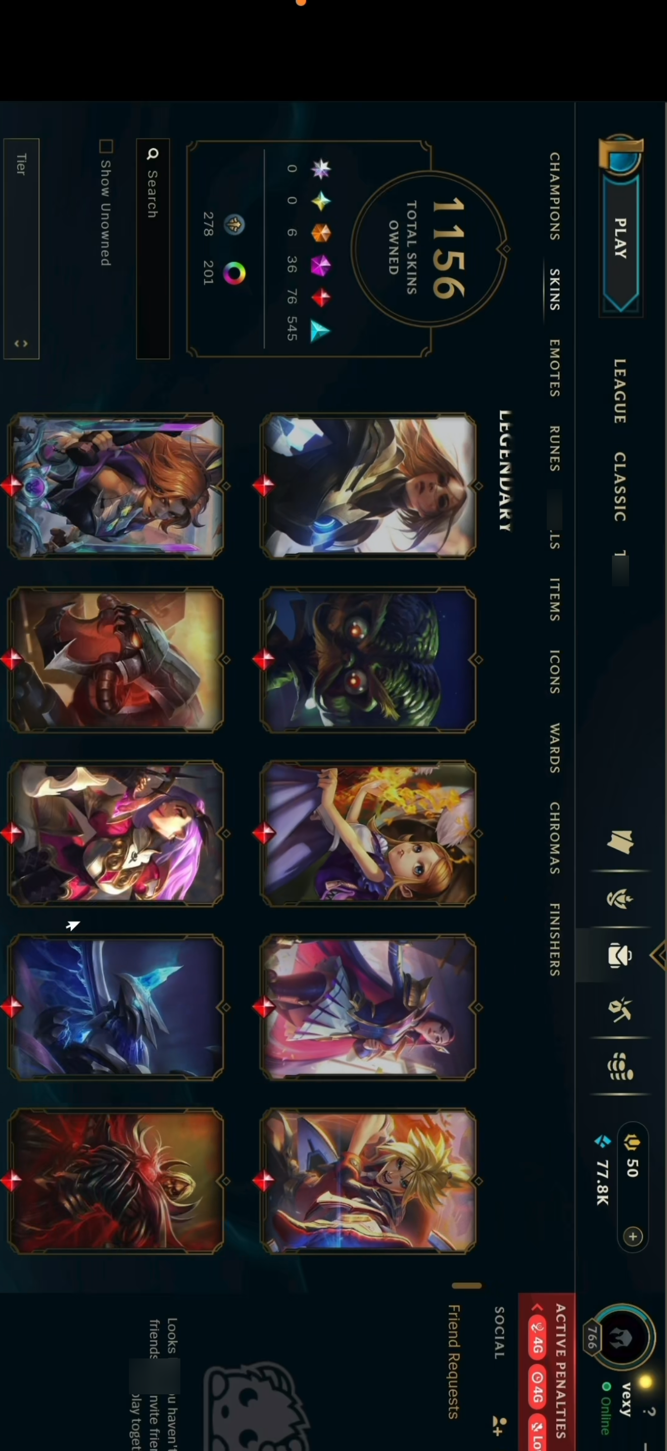 Bronze Peak | 172 Champions | 1156 Skins | 73 Legendary Skins - Image 7